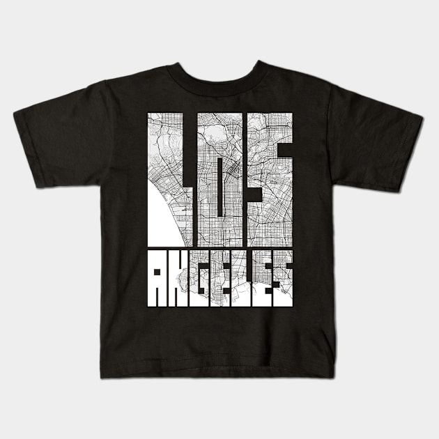 Los Angeles, California, USA City Map Typography - Light Kids T-Shirt by deMAP Studio